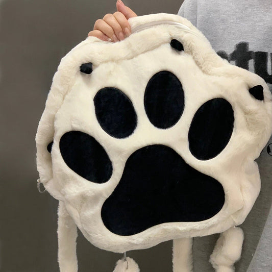 肉球デザインのふわもこ猫グッズリュック｜大容量で可愛い通学バッグ