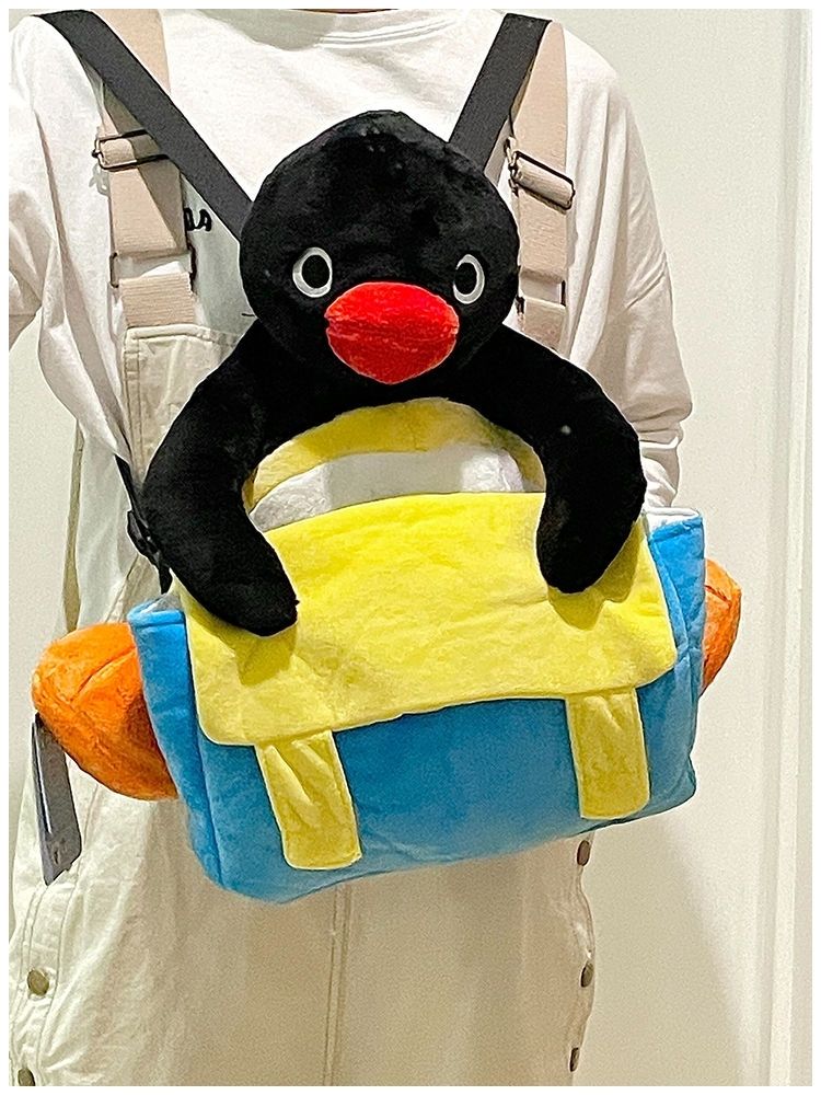 【一緒にお出かけ】ピングーのぬいぐるみトラベルリュック