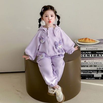 クロミ女の子向けいちご柄おしゃれ子供服2点セット