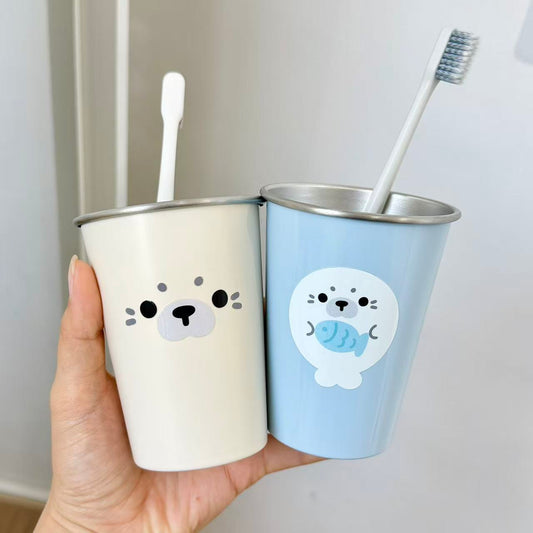 可愛いアザラシ304ステンレス歯磨きコップおしゃれギフト