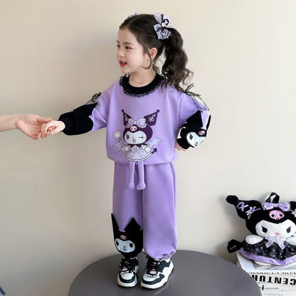 女童春装库洛米卡通套装春季新款儿童洋气休闲卫衣裤子两件套春款
