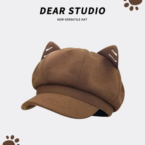 Beret with ears | A feminine hat for fall and winter that makes your face look smaller