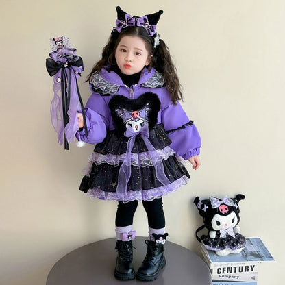 女童棉服卡通库洛米宝宝新款冬季儿童洛丽塔棉袄加厚棉衣外套公主