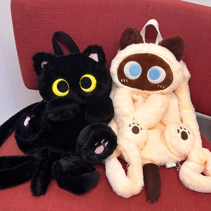 ねこキャラふわもこリュック猫グッズ｜学生・通学・女子向けカートゥーンバッグ