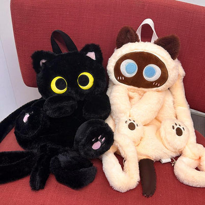 ねこキャラふわもこリュック猫グッズ｜学生・通学・女子向けカートゥーンバッグ