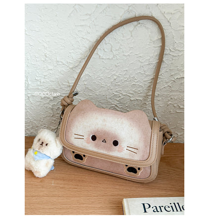 ねこトーストデザイン ミニバッグ猫グッズ｜手提げ＆斜めがけ対応 小さめショルダー