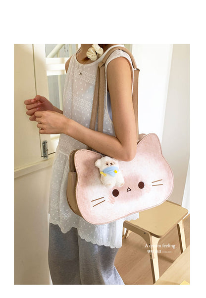 猫好き必見猫グッズかわいいトーストキャットデザインねこリュック｜大容量レトロ風 通勤通学OK