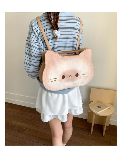 猫好き必見猫グッズかわいいトーストキャットデザインねこリュック｜大容量レトロ風 通勤通学OK