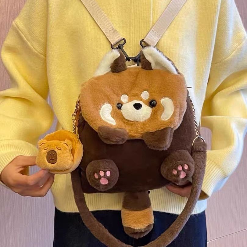 レッサーパンダぬいぐるみバッグ｜リュック＆ショルダー2WAY