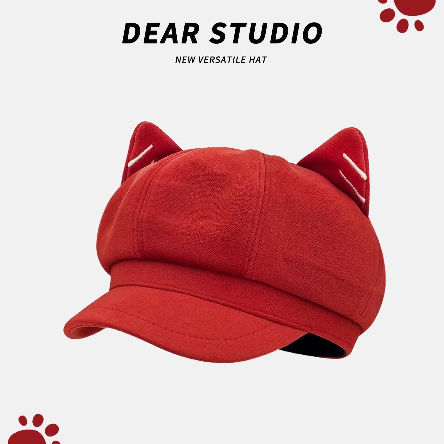 Beret with ears | A feminine hat for fall and winter that makes your face look smaller