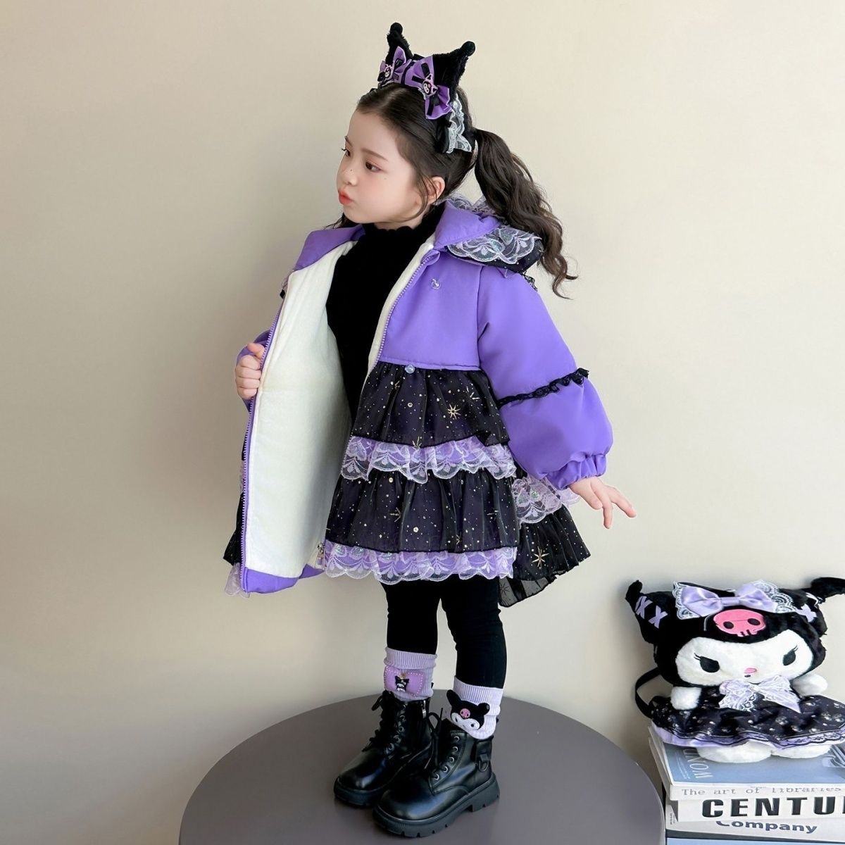 女童棉服卡通库洛米宝宝新款冬季儿童洛丽塔棉袄加厚棉衣外套公主
