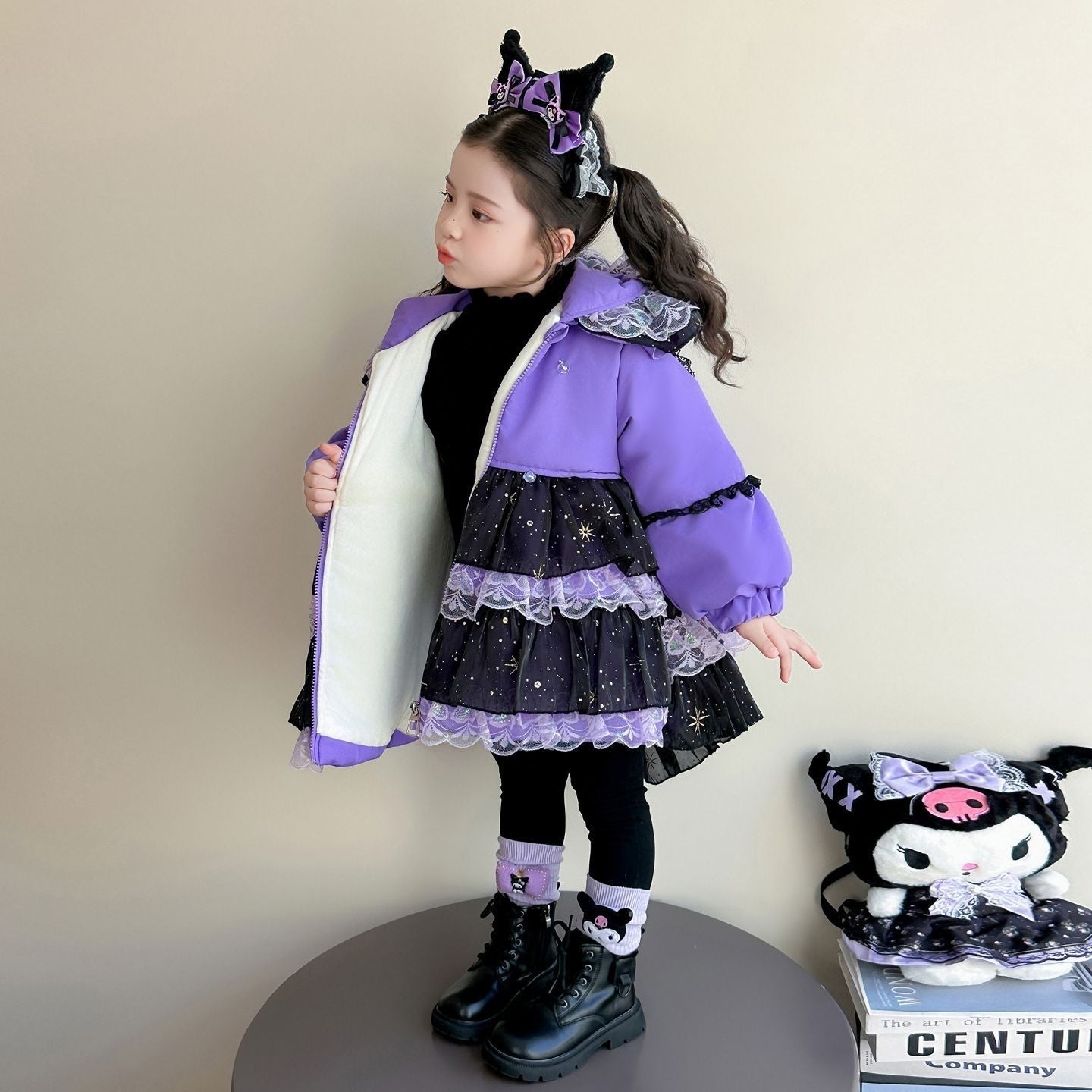 女童棉服卡通库洛米宝宝新款冬季儿童洛丽塔棉袄加厚棉衣外套公主