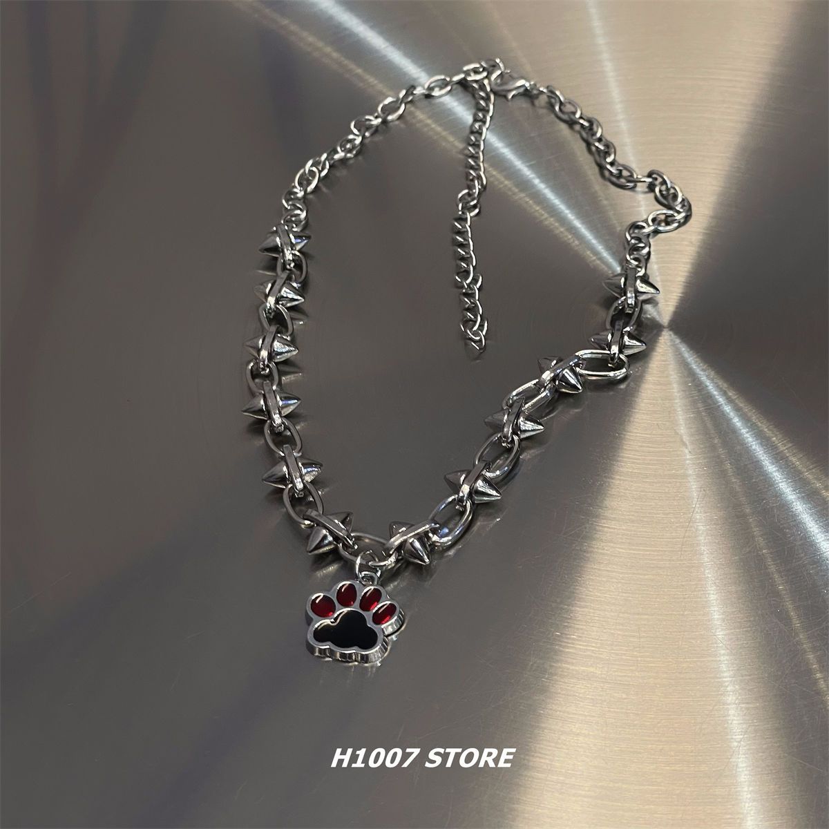 Cat Paw Studded Necklace - J-Fashion, Punk, Y2K Accessory, Choker
