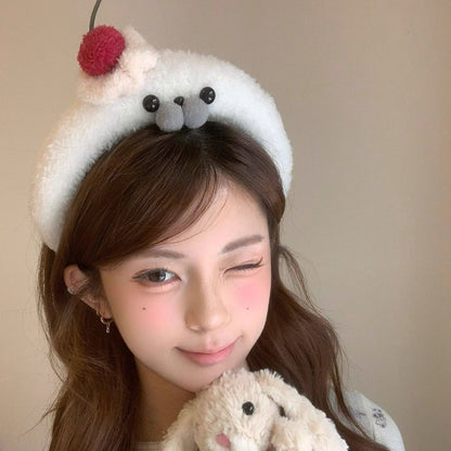 【SNS映え】ゆるかわクリームアザラシ洗顔カチューシャ｜小顔効果バツグンの面白ヘアバンド