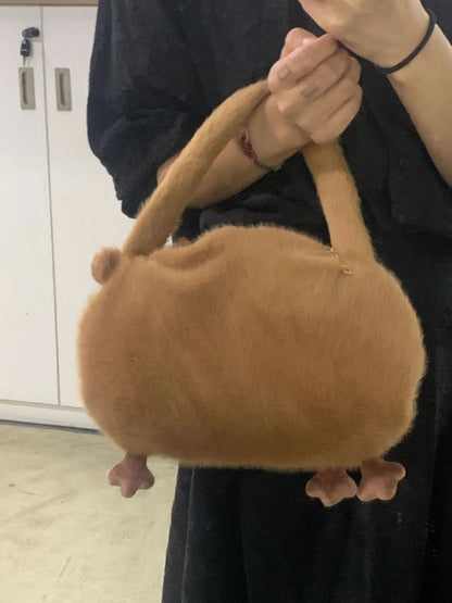 カピバラふわもこバッグ｜手提げ・肩掛け2WAY