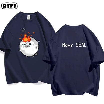 アザラシプリント半袖Tシャツ