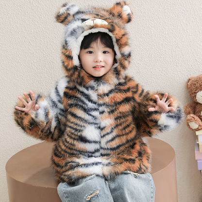 トラのデザインが可愛い子供用ボアジャケット