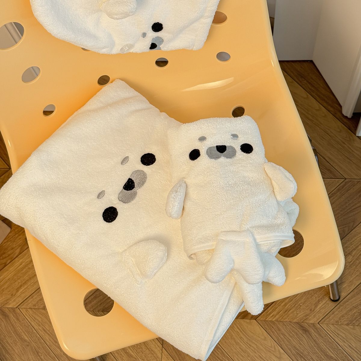 【3点セット】アザラシの吸水速干タオル＆ドライキャップ