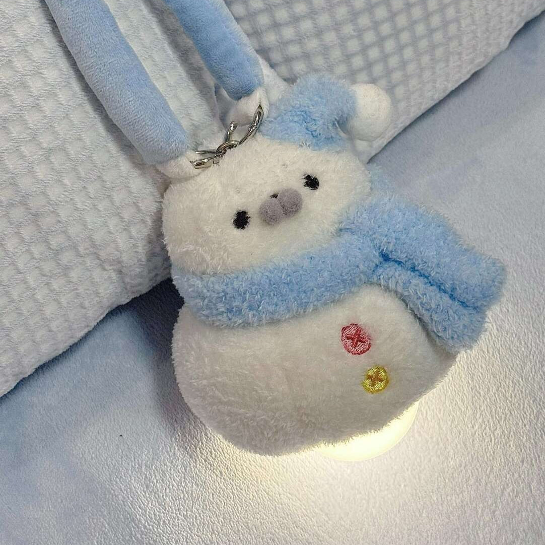 アザラシ雪だるまのふわふわぬいぐるみナイトライト