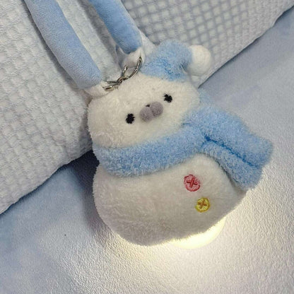 アザラシ雪だるまのふわふわぬいぐるみナイトライト