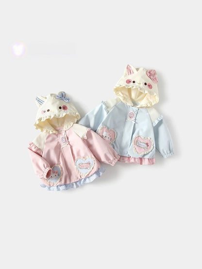 お洒落可愛い女の子春物ジャケット子供服プリンセス風アウター