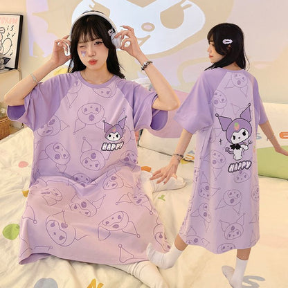 大人可愛いちいかわハローキティルームウェア夏用半袖大きいサイズパジャマ