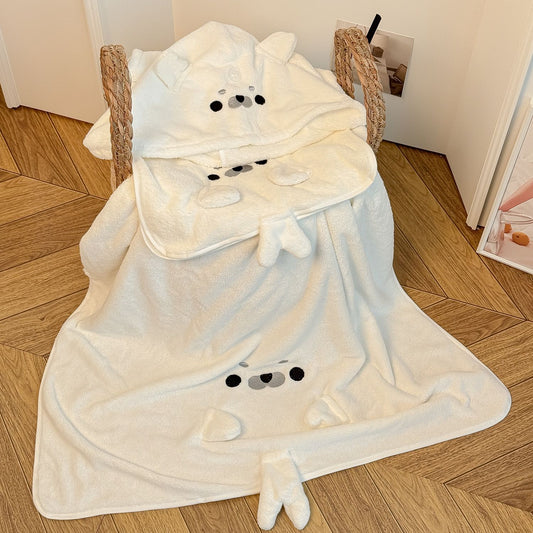 【3点セット】アザラシの吸水速干タオル＆ドライキャップ