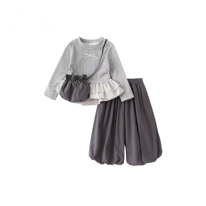 おしゃれ女の子子供服セットアップ春秋2点セット