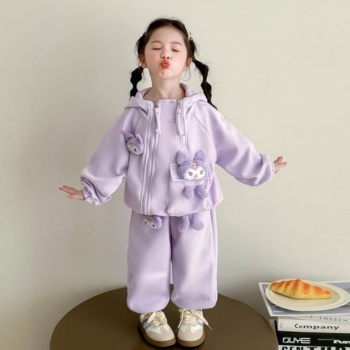 女童库洛米春装套装女童秋装新款儿童洋气宝宝春秋卡通草莓两件套