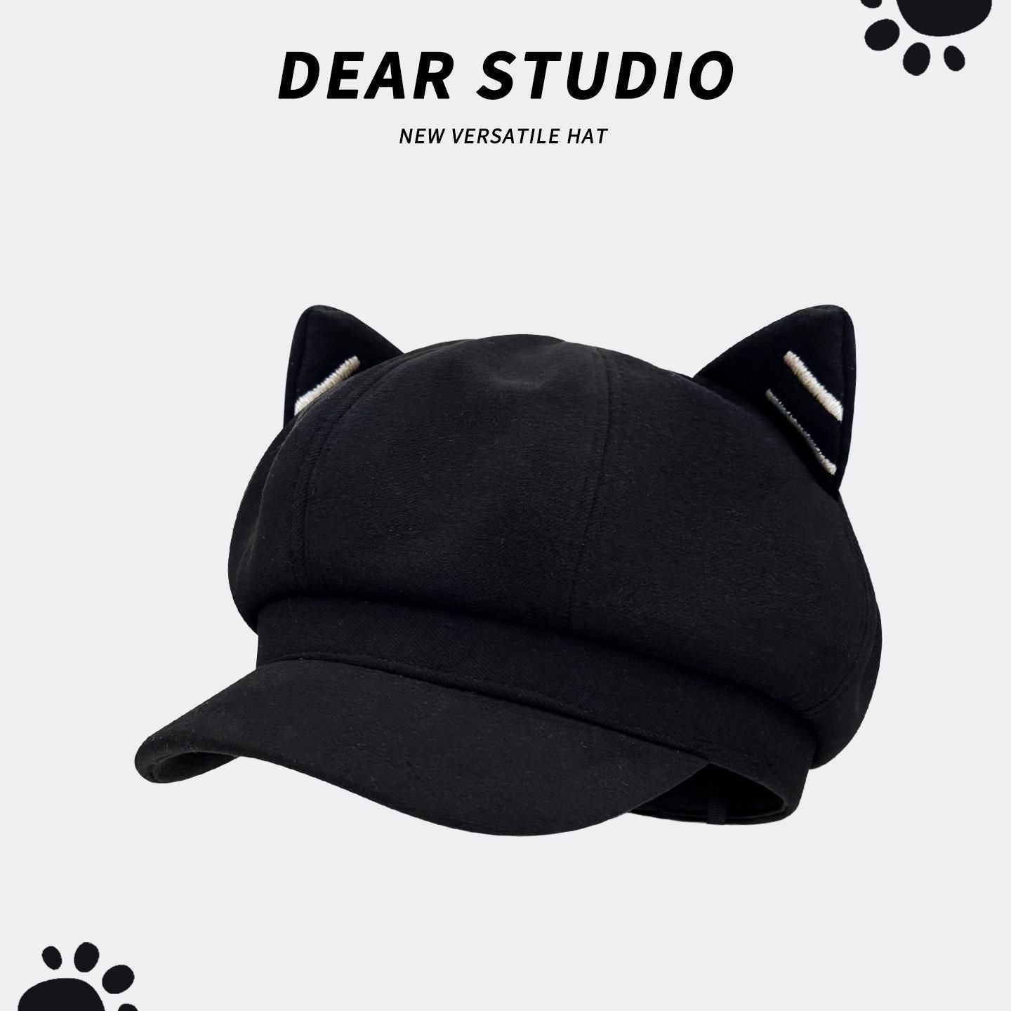 Beret with ears | A feminine hat for fall and winter that makes your face look smaller