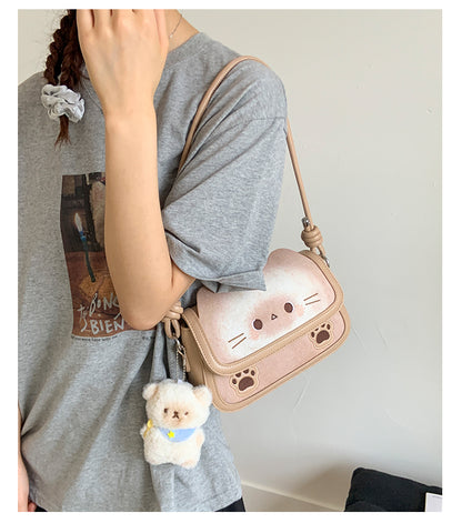ねこトーストデザイン ミニバッグ猫グッズ｜手提げ＆斜めがけ対応 小さめショルダー
