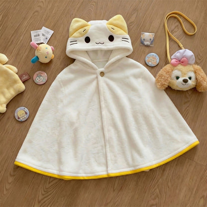 ふわもこ子猫フランネル着る毛布フード付厚手