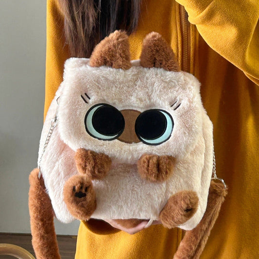 まめねこぬいぐるみ猫グッズリュック｜通学・通勤に便利な2WAYタイプ