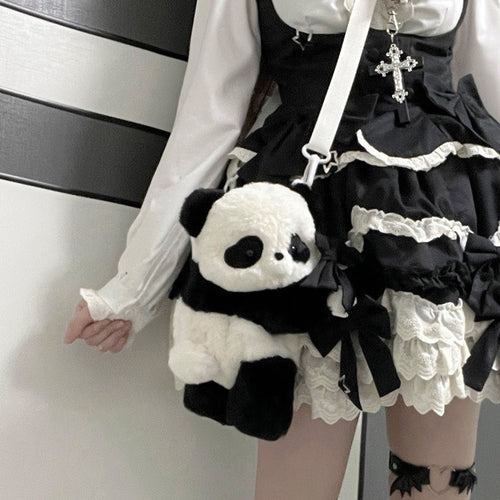 Capybara &amp; Panda Plush 2-Way Shoulder Bag | Cute Character Bag