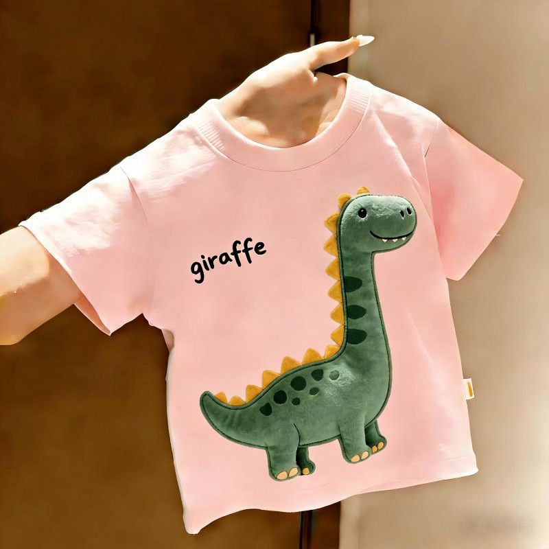 かわいい恐竜柄キッズTシャツ半袖薄手男の子夏服