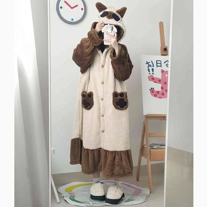 シャム猫デザインのあったかもこもこルームウェア上下セット