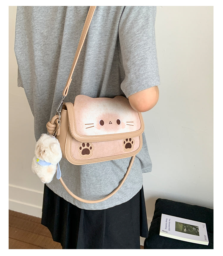 ねこトーストデザイン ミニバッグ猫グッズ｜手提げ＆斜めがけ対応 小さめショルダー