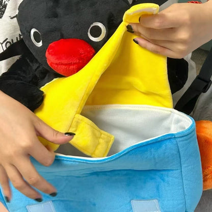 【一緒にお出かけ】ピングーのぬいぐるみトラベルリュック