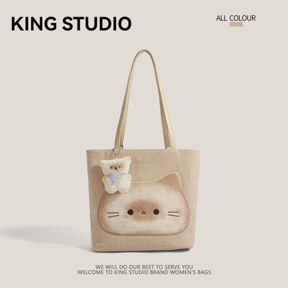 猫好き必見かわいいトーストキャットねこトート猫グッズ＆リュック｜通勤にも使える大容量カートゥーンバッグ