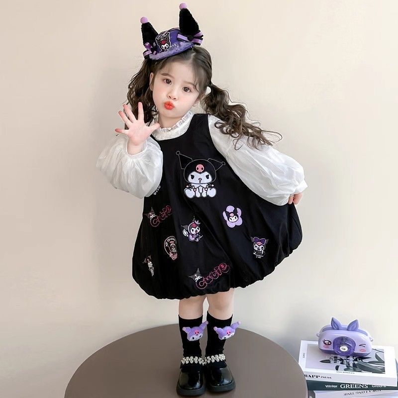 2025新款女童连衣裙春秋款儿童洋气女宝宝春装库洛米衣服两件套潮