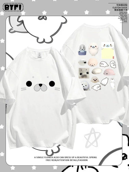 アザラシプリント半袖Tシャツ