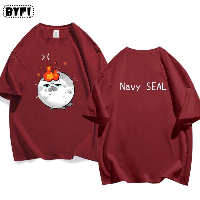 アザラシプリント半袖Tシャツ