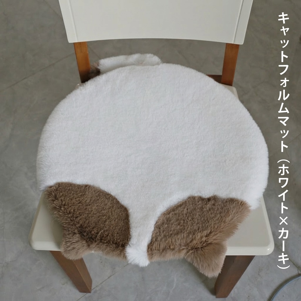 猫型ふわふわ厚手クッションラビットファー風チェアパッド自分へのご褒美ギフトにも最適