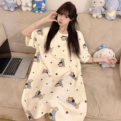 大人可愛いちいかわハローキティルームウェア夏用半袖大きいサイズパジャマ
