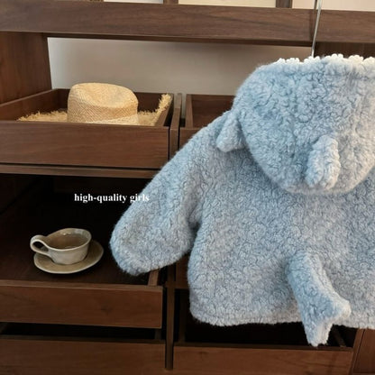 A children's boa coat with an eye-catching shark design 