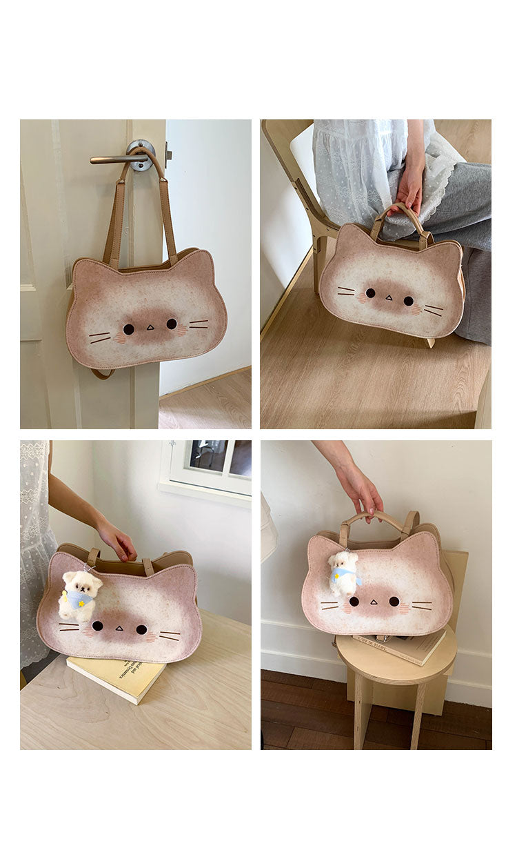 猫好き必見猫グッズかわいいトーストキャットデザインねこリュック｜大容量レトロ風 通勤通学OK