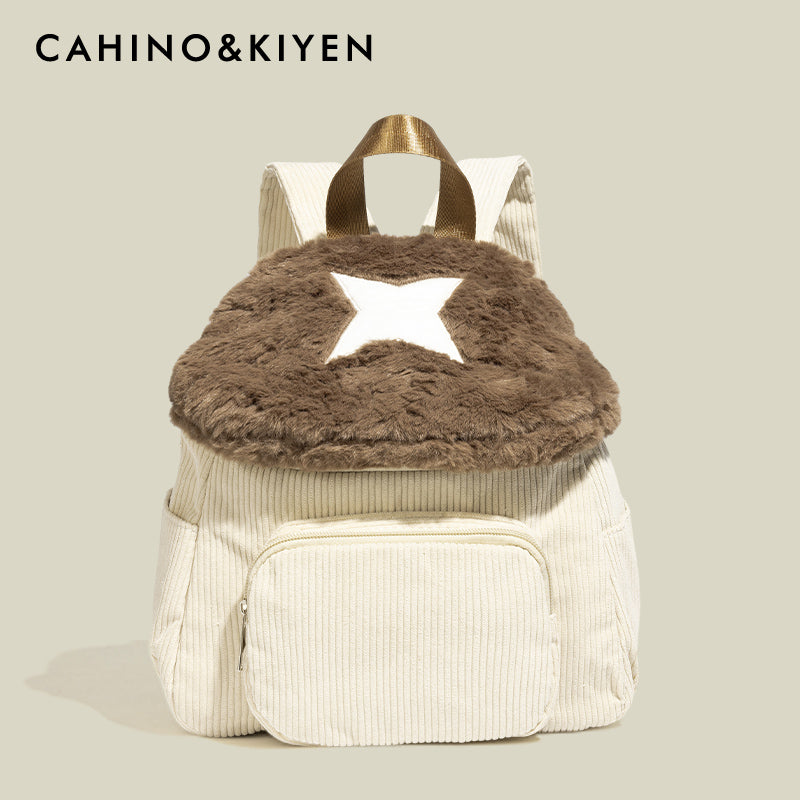 fluffy mini backpack Fluffy mushroom-shaped backpack