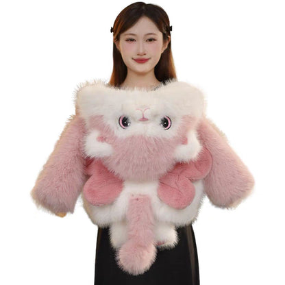 男女童冬装时髦洋气仿皮草外套儿童可爱卡通毛毛衣加绒冬季上衣潮