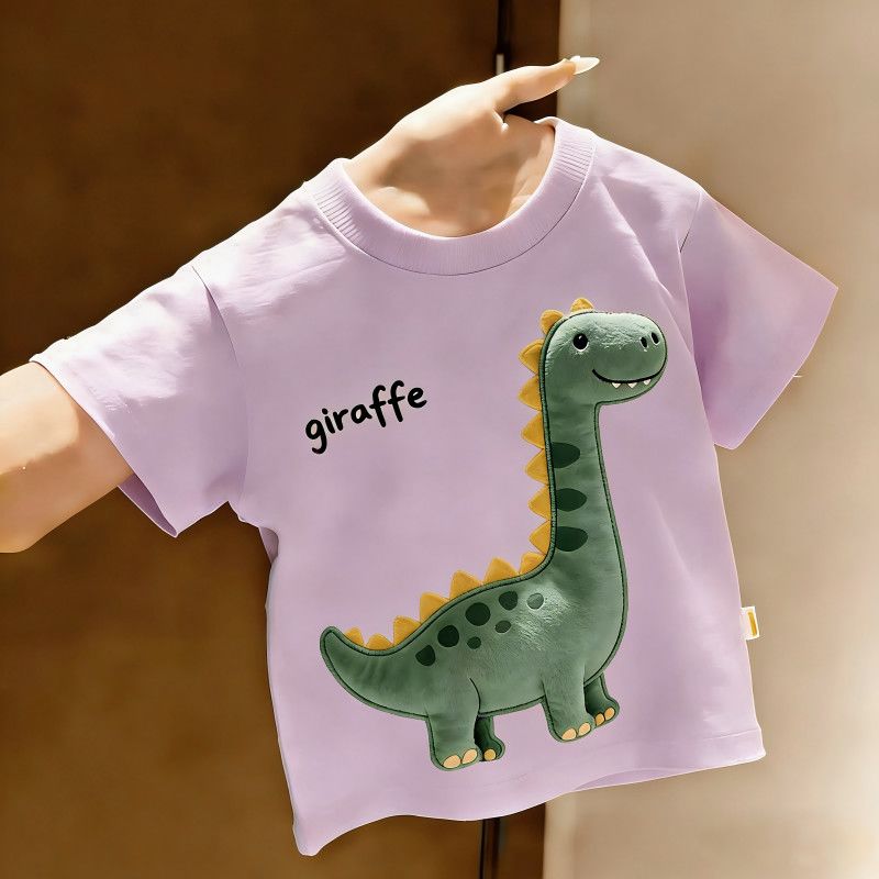 かわいい恐竜柄キッズTシャツ半袖薄手男の子夏服