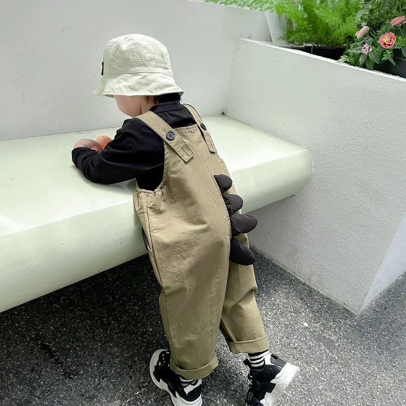 おしゃれ恐竜男児サロペット新作秋子供服